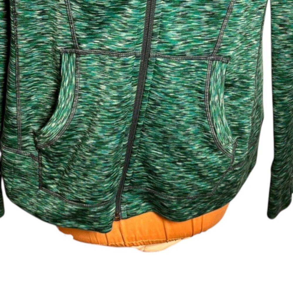 Athleta Blue Space Dye Zip Hoodie Size Large Athletic Workout Jacket - Picture 9 of 13